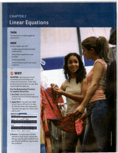 Linear Equations: Create, Solve, Proportions & Formulas (Chapter 2)