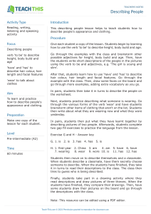 Describing People: ESL Worksheets & Activities
