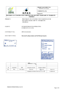 Structural Loading Analysis: Tharjiath Oilfield Project