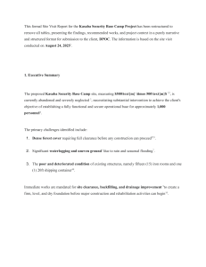 Kasaba Security Base Camp Site Visit Report