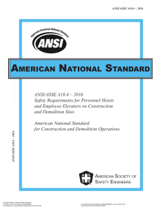 ANSI A10.4: Personnel Hoist Safety Standard