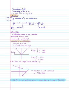 Calculus Notes: Derivatives, Differentiability, and Conditions