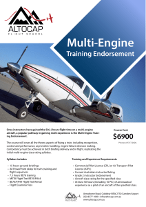 Multi-Engine Training Endorsement Course - AltoCap Flight School