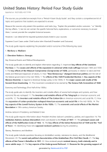 US History Period 4 Study Guide: 1800-1850