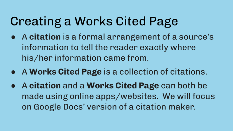 Creating a Works Cited Page with Google Docs: A How-To Guide