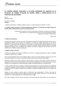 Medida Cautelar Innovativa en Derecho de Familia de Corrientes