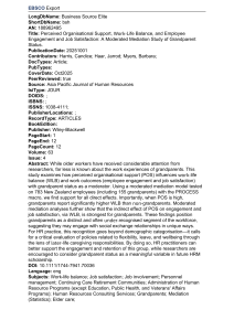Grandparent Status, Work-Life Balance, and Employee Outcomes: A Moderated Mediation Study