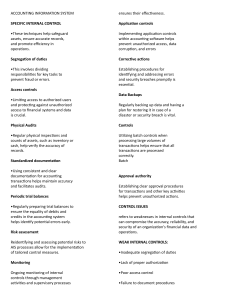 Accounting Information Systems & Internal Controls Overview