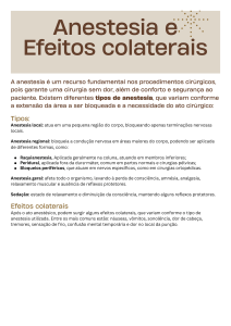 Tipos de Anestesia, Efeitos Colaterais e Cuidados de Enfermagem