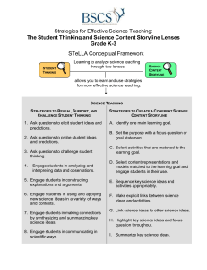 Effective K-3 Science Teaching Strategies: Student Thinking & Content Storyline