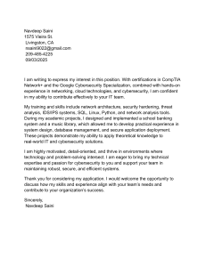 Navdeep Saini - IT/Cybersecurity Cover Letter
