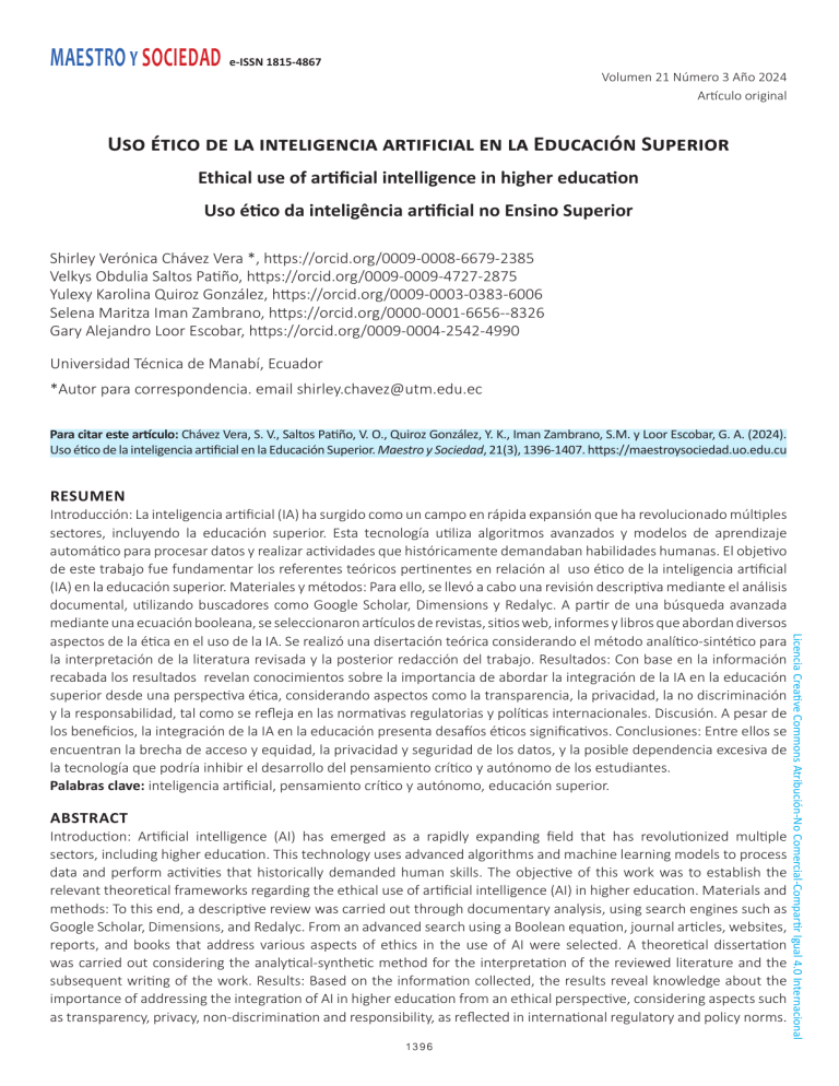Ethical Use of AI in Higher Education