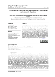 Load Frequency Control Using Cuckoo Search Algorithm