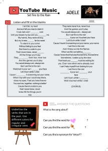Adele - Set Fire to the Rain: Lyrics Fill-in Worksheet