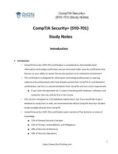 CompTIA Security+ (SY0-701) Study Notes