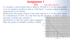 Wind Turbine Assignment 1: Power Output & Blade Diameter Calculations