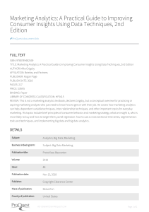 Marketing Analytics Guide: Consumer Insights & Data Techniques