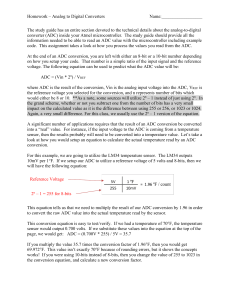 ADC Conversion Homework: Microcontroller Applications