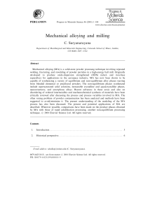 Mechanical Alloying and Milling: A Comprehensive Review in Materials Science