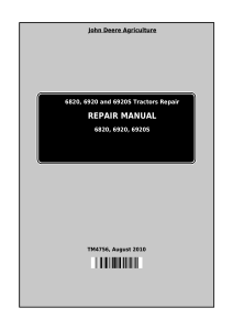 John Deere 6820, 6920, 6920S Tractors Repair Manual TM4756