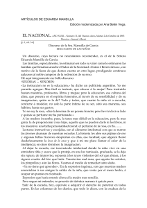 Eduarda Mansilla sobre la Educaci&oacute;n de Ni&ntilde;as, 1883