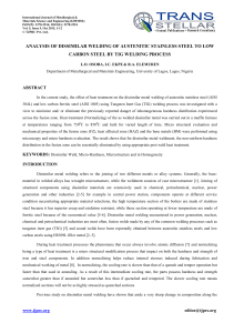 Dissimilar Welding Analysis: Stainless Steel to Low Carbon Steel
