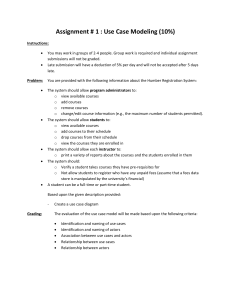 Use Case Modeling Assignment: Humber Registration System Analysis