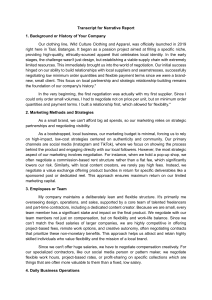 Wild Culture Clothing: Narrative Report Transcript