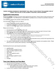 CSA W178.2 Welding Inspector Practical Exam & Generic Standard