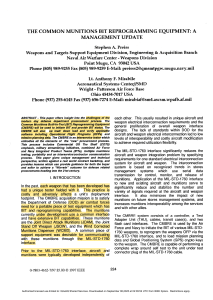 Common Munitions BIT Reprogramming Equipment: Management Update