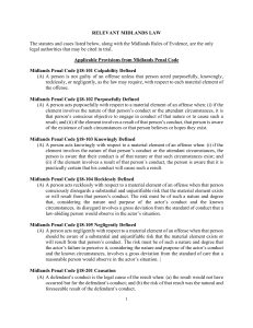 Midlands Penal Code & Case Law: Criminal Homicide & Culpability