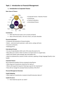 Financial Management: Corporate Finance & Analysis