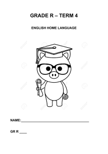 Grade R English Worksheet: Term 4 Activities
