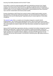 HACCP Toolkit: Food Safety Standards & Compliance