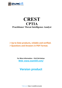 CPTIA Exam Questions & Answers - Threat Intelligence