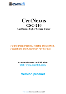CertNexus CSC-210 Exam Prep: Cyber Secure Coder Questions