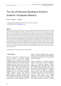 Extensive Reading for Vocabulary Mastery in High School