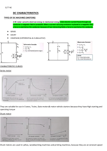 DC Motor Characteristics & Types: Lecture Notes
