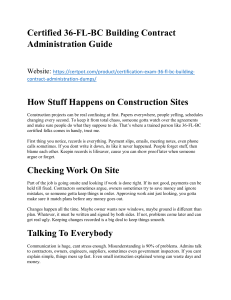 Building Contract Administration Guide | 36-FL-BC Certified