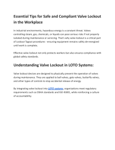 Valve Lockout: Safe & Compliant Procedures in the Workplace
