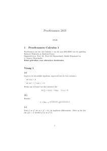 Calculus 1 Examen 2019-2020