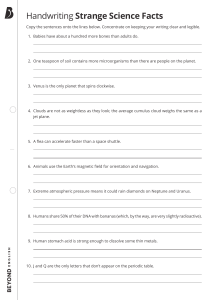 Strange Science Facts Handwriting Practice Worksheet