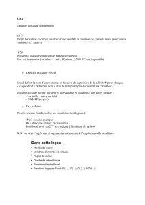 Mod&egrave;les de calcul &eacute;l&eacute;mentaires : Excel et logique bool&eacute;enne