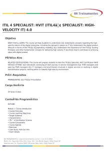 ITIL 4 HVIT Course Outline: High-Velocity IT Specialist