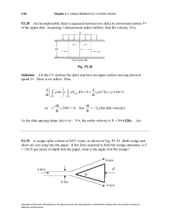 Fluid Mechanics: Integral Relations for a Control Volume - Problems & Solutions