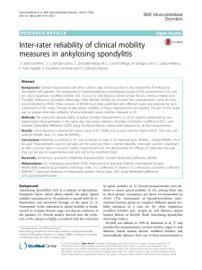 Inter-rater Reliability of Mobility Measures in Ankylosing Spondylitis