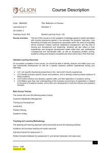 BBA5005: Reflection on Practice - Course Description