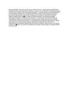 Employee Benefits: Psychology & Economics Summary