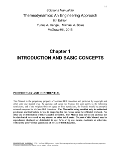 Thermodynamics Solutions Manual - Chapter 1: Basic Concepts
