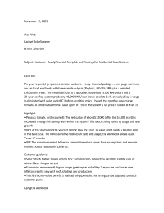 Solar System Financial Analysis: Payback, NPV, IRR